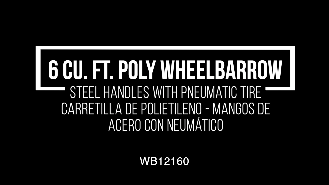 6 Cu. Ft. Poly Wheelbarrow, Steel Handles, Pneumatic Tire-6