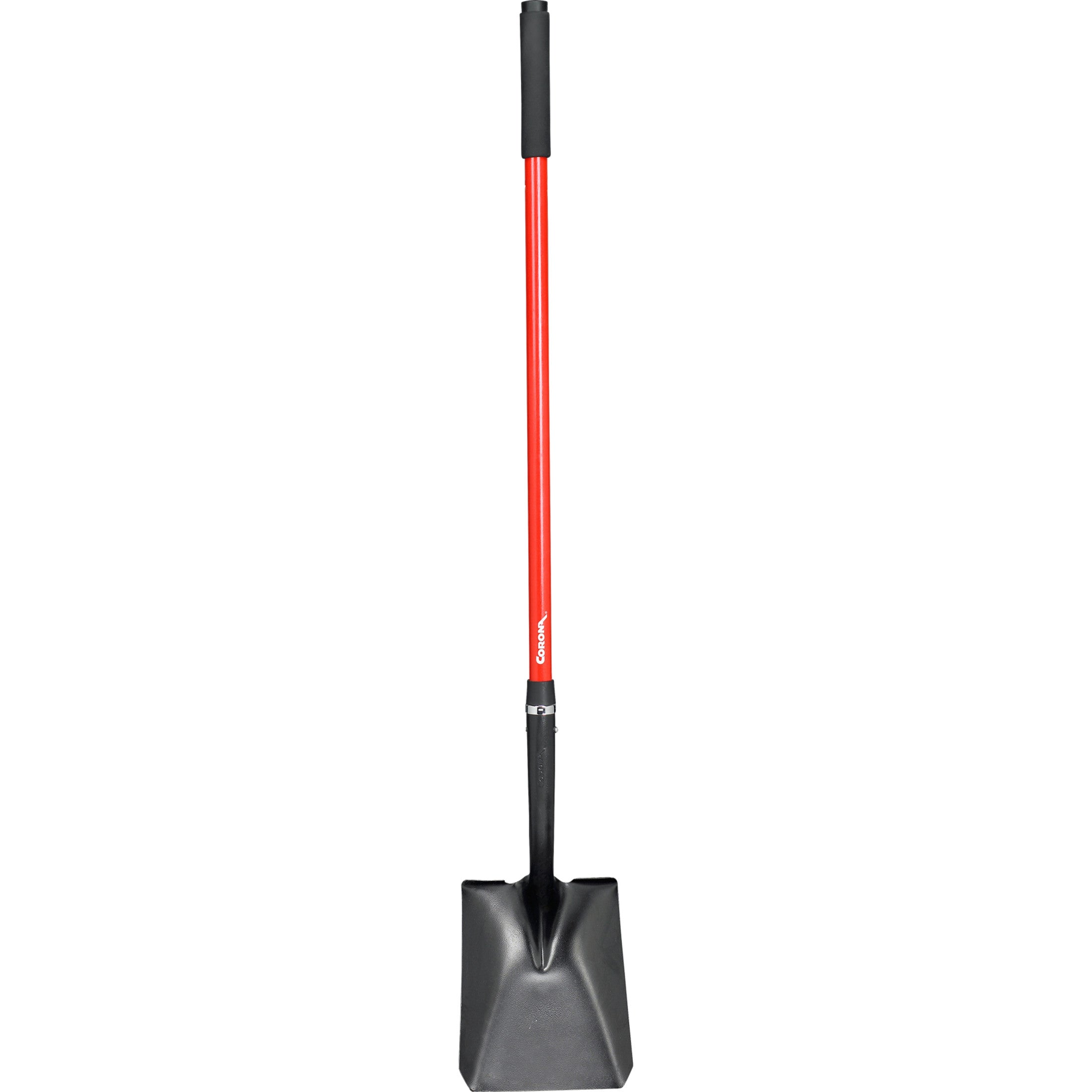 Square Point Shovel, 15-Gauge, 12. in Head, 48 in. Fiberglass Handle