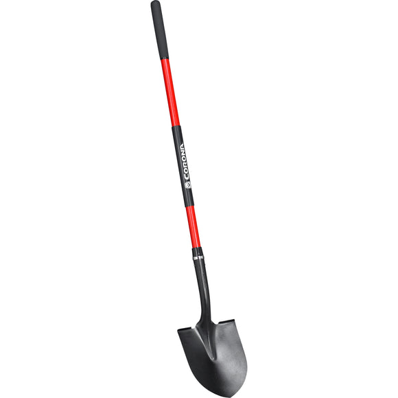 Round Point, 14-Gauge Shovel, 12 in. Head, 48 in. Fiberglass Handle