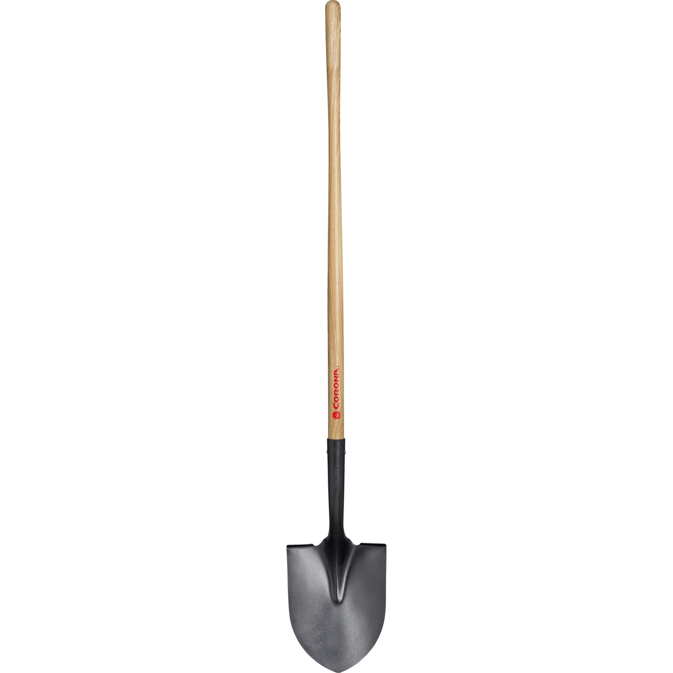 Round Point Shovel, 15-Gauge, 12. in Head, 48 in. Wood Handle