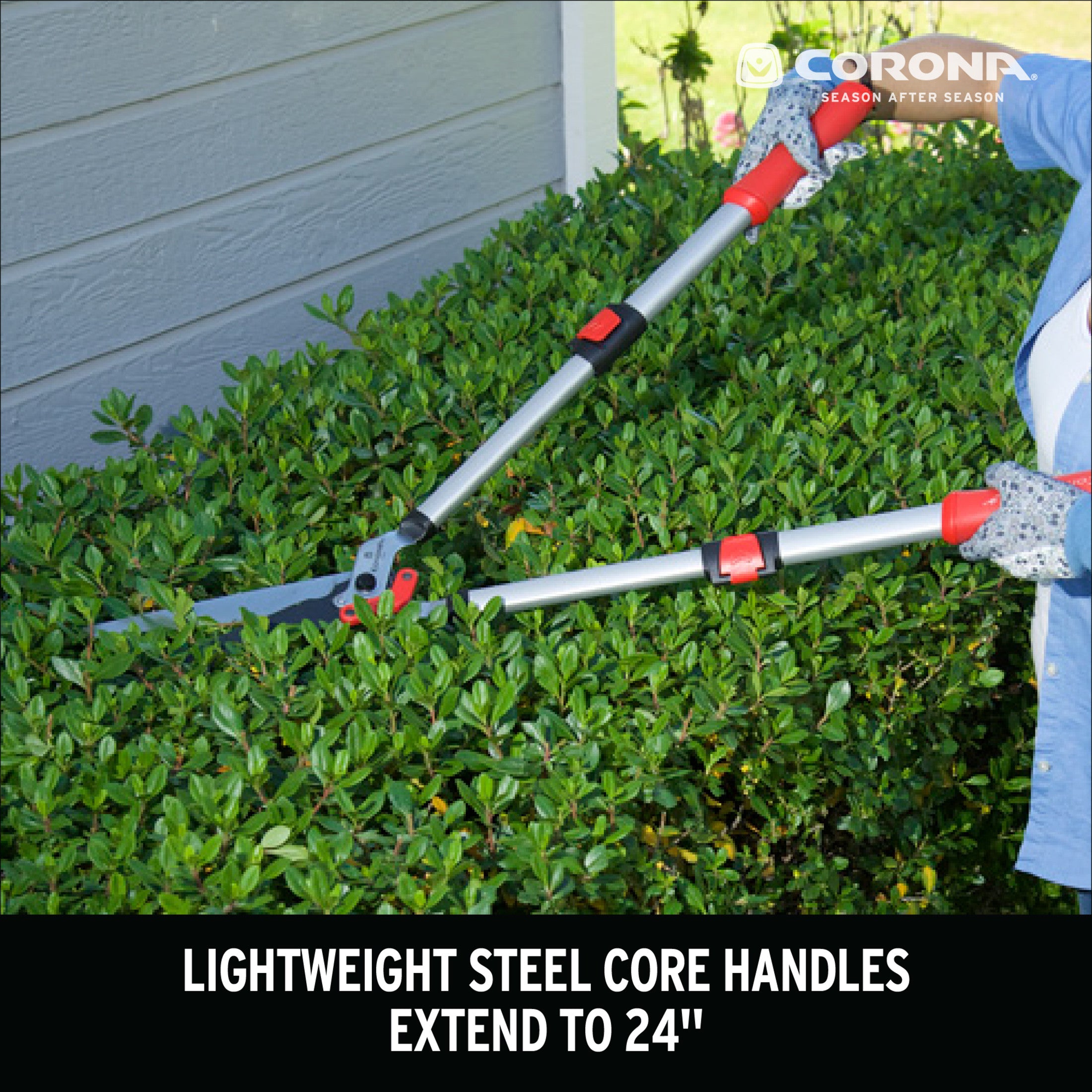 DualLINK Extendable Hedge Shears with ComfortGEL® Grip, 8-3/4 in. Blades, 16-1/2 in Handles