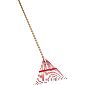 Spring Brace Rake, 22 in. Head, 22 Tines, Hardwood Handle