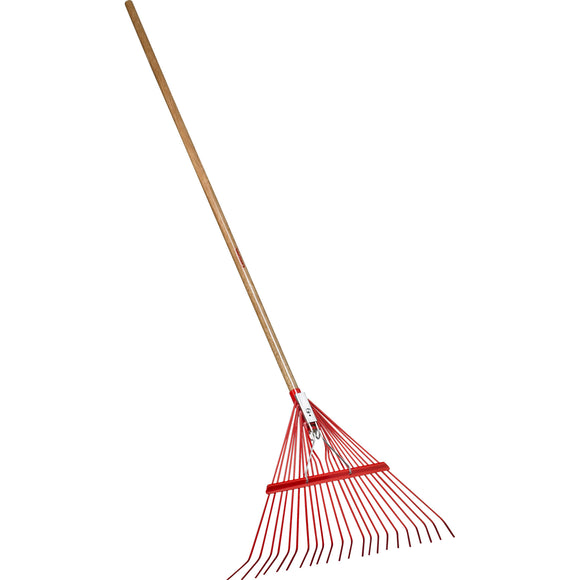 Spring Brace Rake, 22 in. Head, 22 Tines, Hardwood Handle