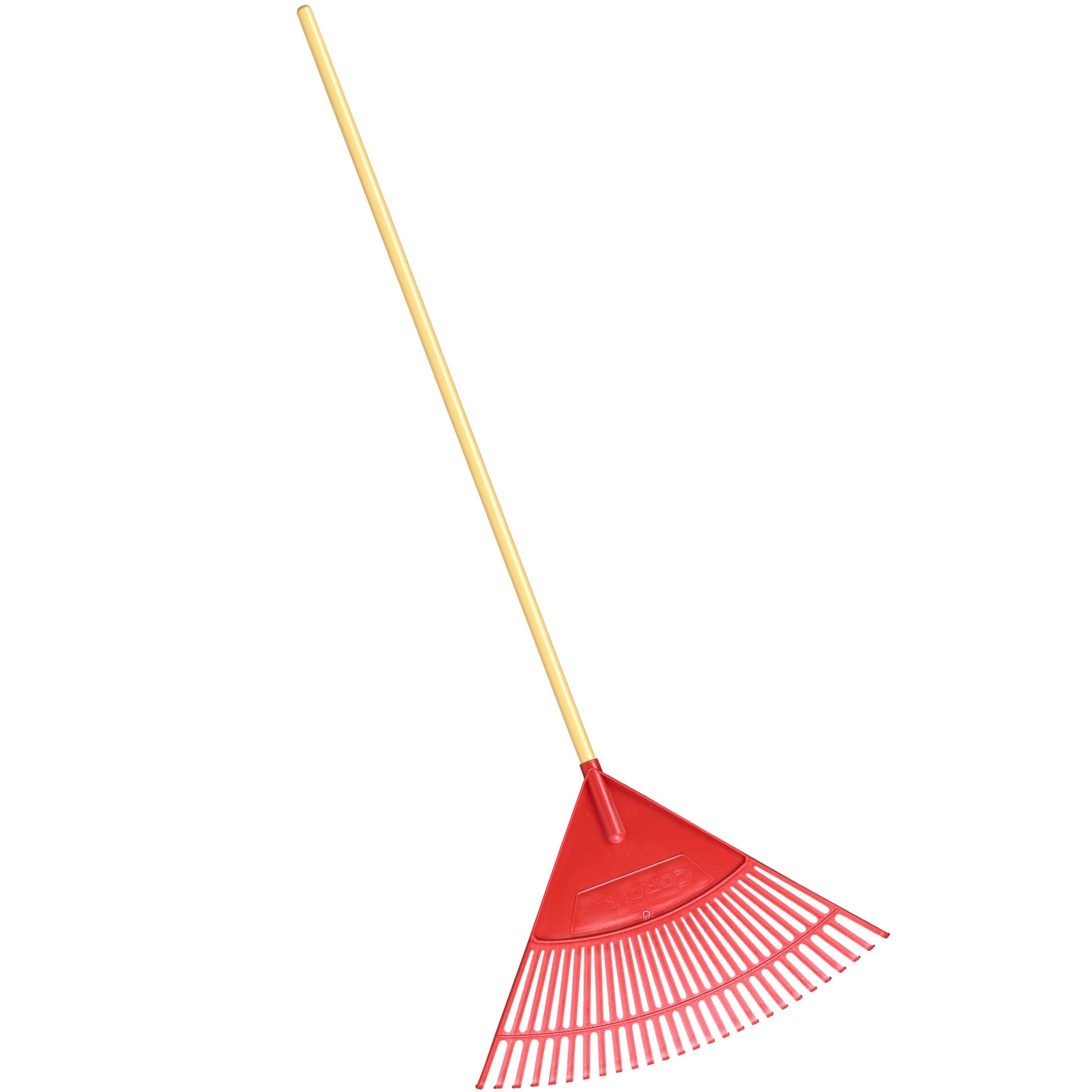 Poly Leaf Rake, 24 in. Head, 26 Tines, Wood Handle