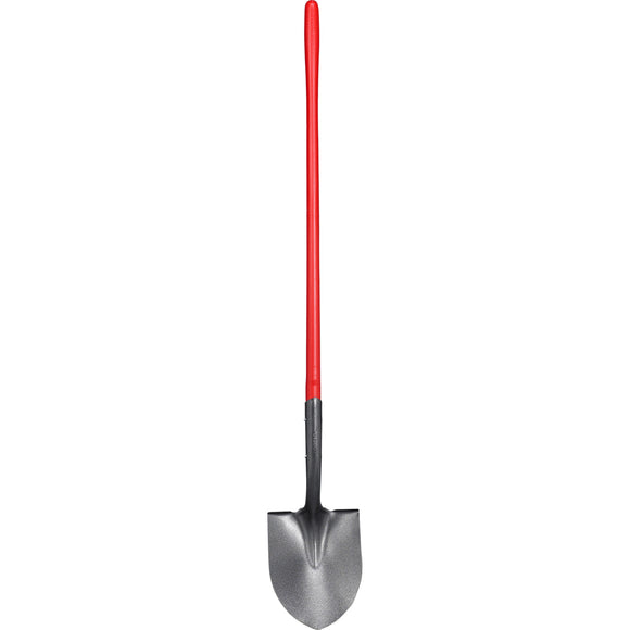 Round Point Shovel, 14-Gauge, 12 in. Head, 48 in. Solid-Core Fiberglass Handle