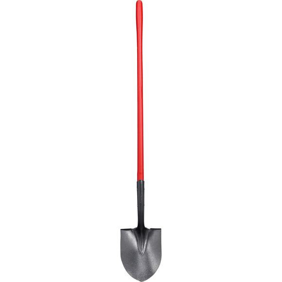 Closed-Back, Round Point Shovel, 14-Gauge, 12 in. Head, 48 in. Solid-Core Fiberglass Handle