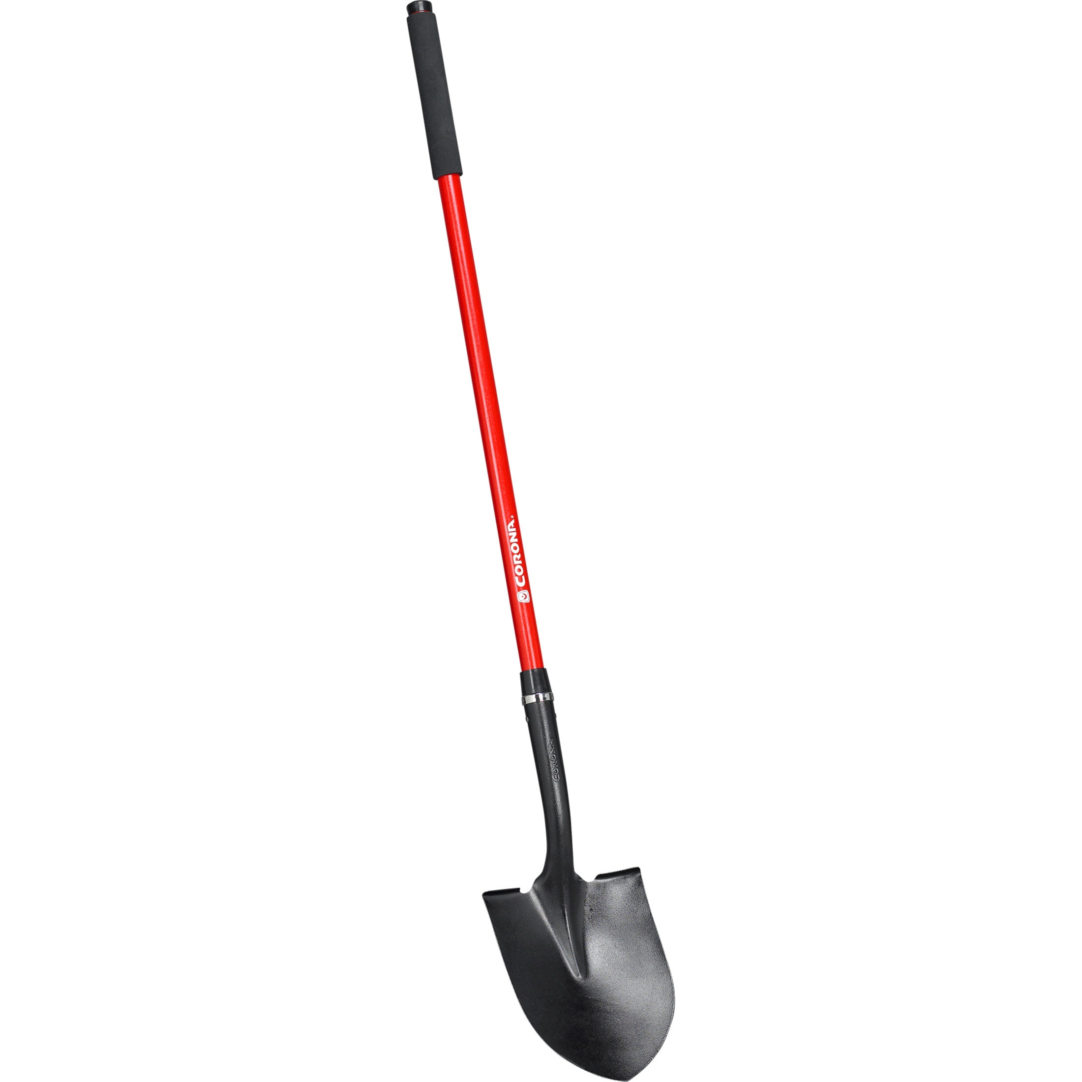 Round Point Shovel, 15-Gauge, 12. in Head, 48 in. Fiberglass Handle