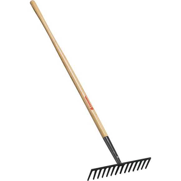Level Head Rake, 16 in. Head, 14 Tines, Ash Hardwood Handle