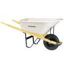 6 cu. ft. Yard and Garden Poly Wheelbarrow, Wood Handles, Pneumatic Tire-1