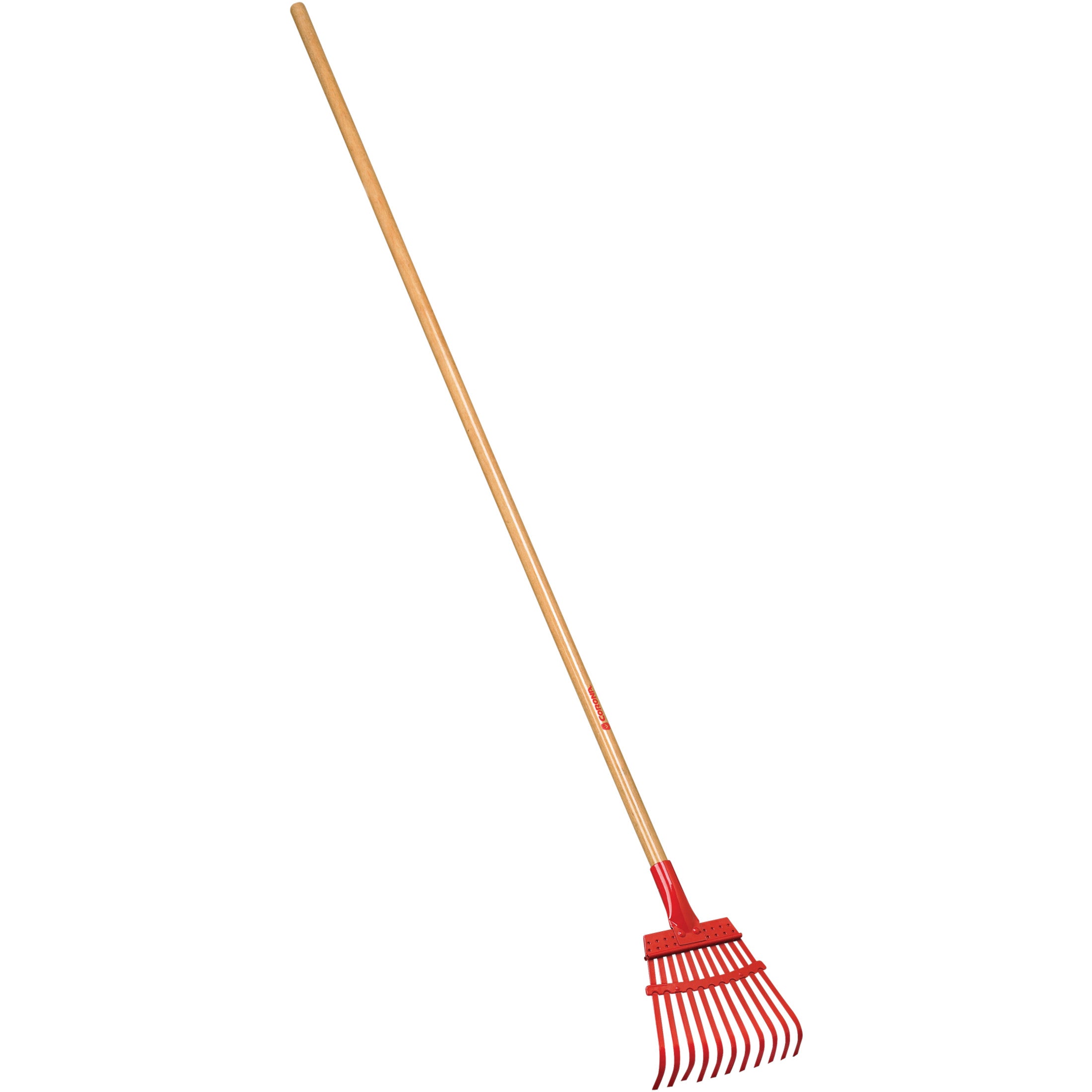 Fixed Tine Shrub Rake, 8 in. Head, 11 Tines, Wood Handle