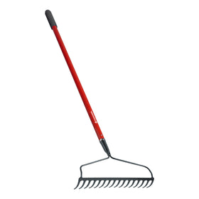 Bow Head Rake, 16 in. Head, 16 Tines, Fiberglass Handle