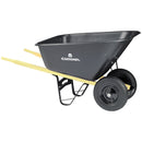 10 cu. ft. Professional Landscape Poly Wheelbarrow, Wood Handles, Dual-Wheel Pneumatic Tires-1