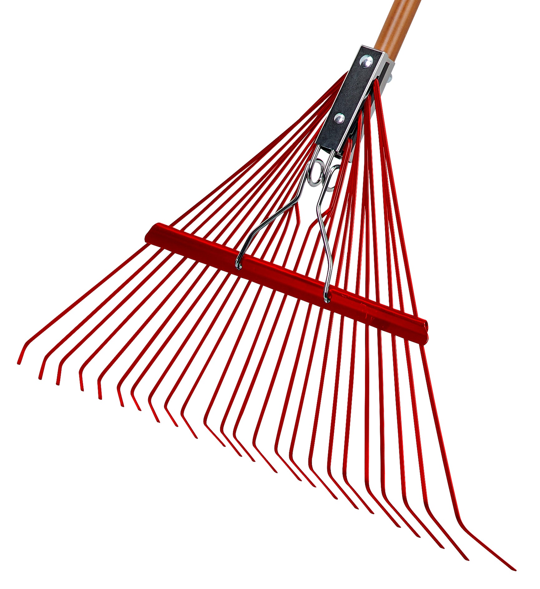 Steel Head Leaf Rake, 24 in. Head, 24 Tines, Wood Handle