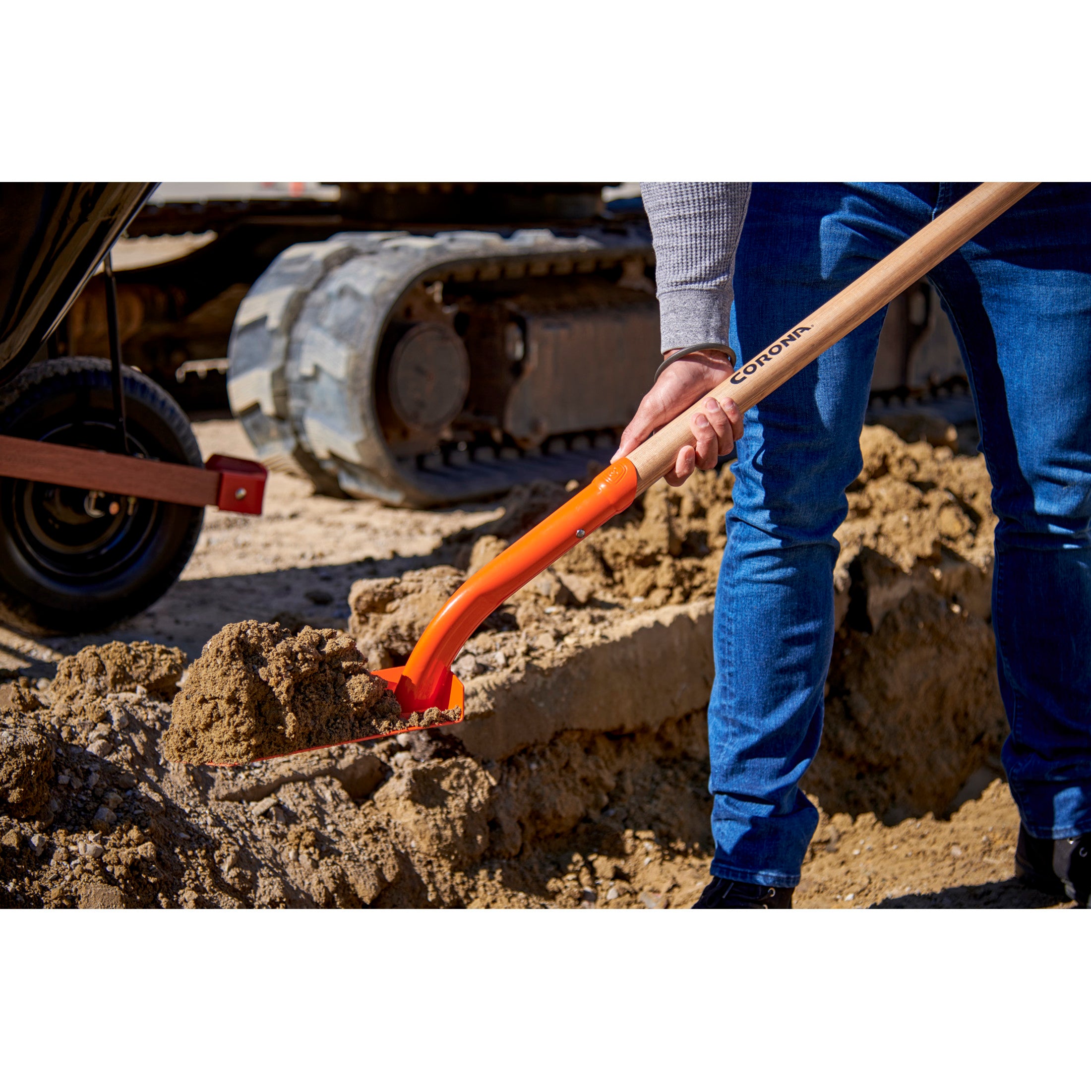 12-Gauge Trench Shovel, 35 Degree, 4 in., Hardwood Handle Poly