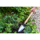 Mid-Handled Stainless Steel Trowel, Wood Grip, RHS Endorsed-5