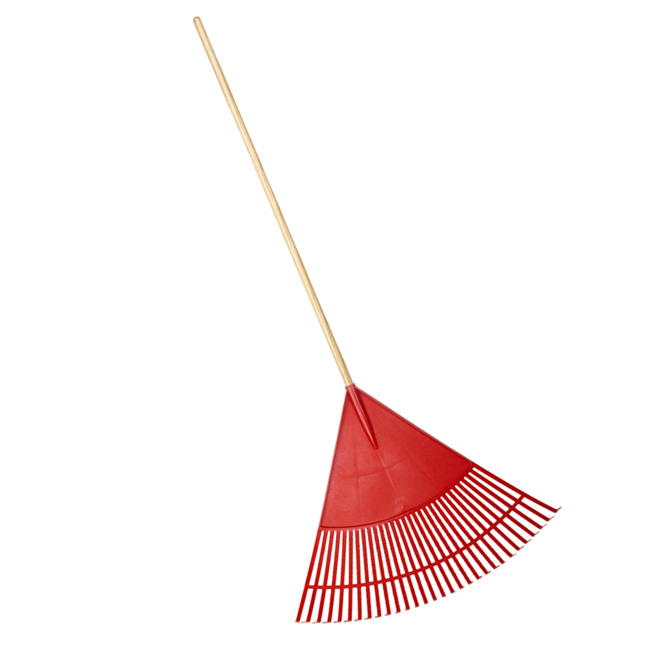 Wide Poly Leaf Rake, 30 in. Head, 30 Tines, Wood Handle