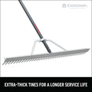Full Aluminum Landscape Rake, 36 in. Head, 36 Tines, Poly Grip-11