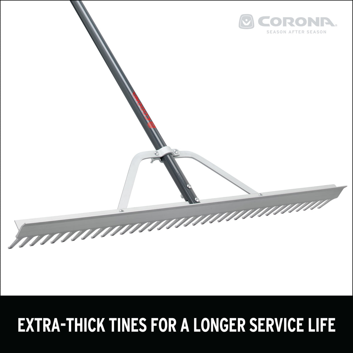 Clipper Raking Full Aluminum Landscape Rake, 36 in. Head, 36 Tines, Poly Grip | Corona ...