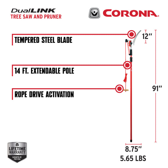 DualLINK Tree Saw and Pruner, 14 ft. Pole