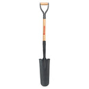 Closed-Back Drain Spade Shovel, 14-Gauge, 30 in. Wood D-Grip Handle-3