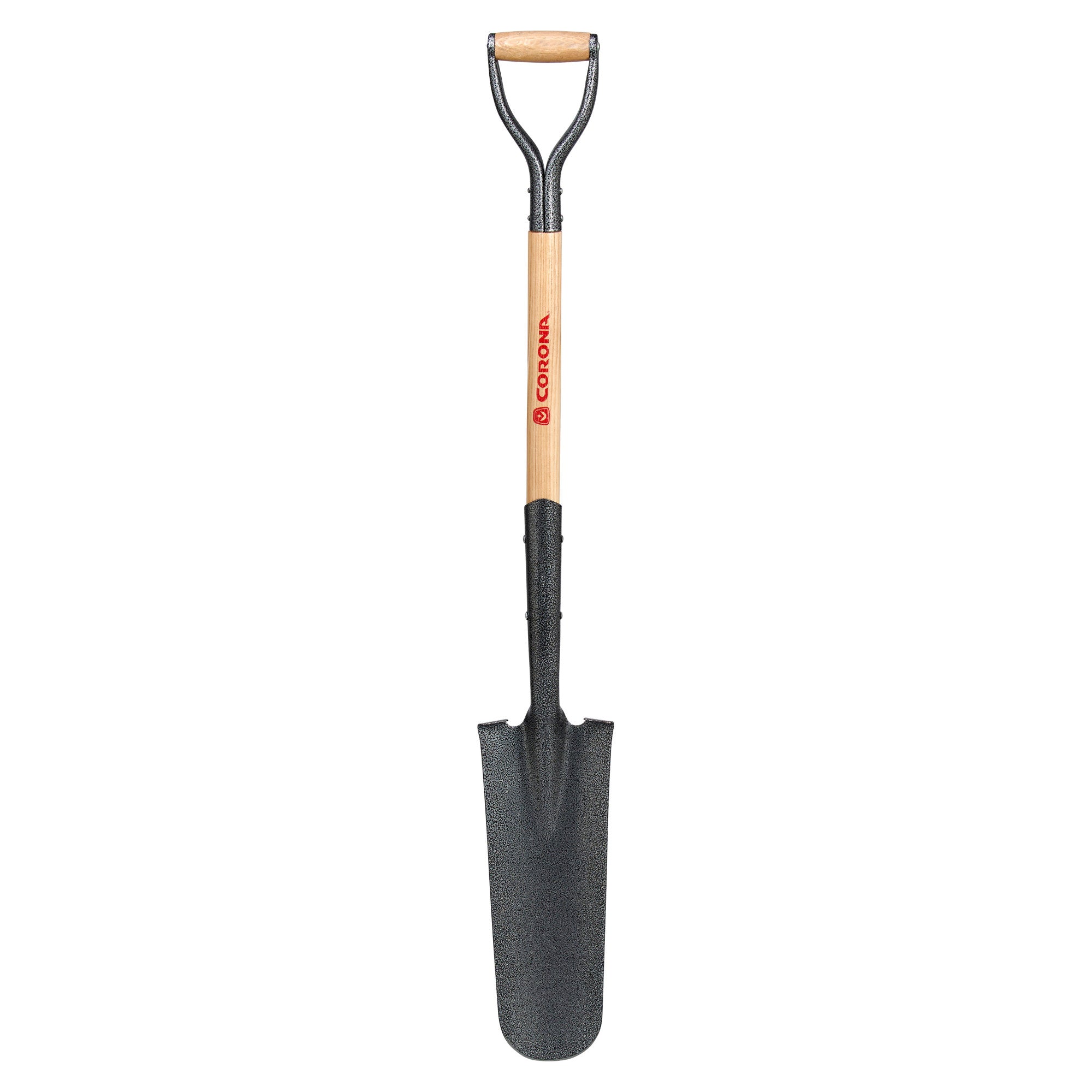 Closed-Back Drain Spade Shovel, 14-Gauge, 30 in. Wood D-Grip Handle