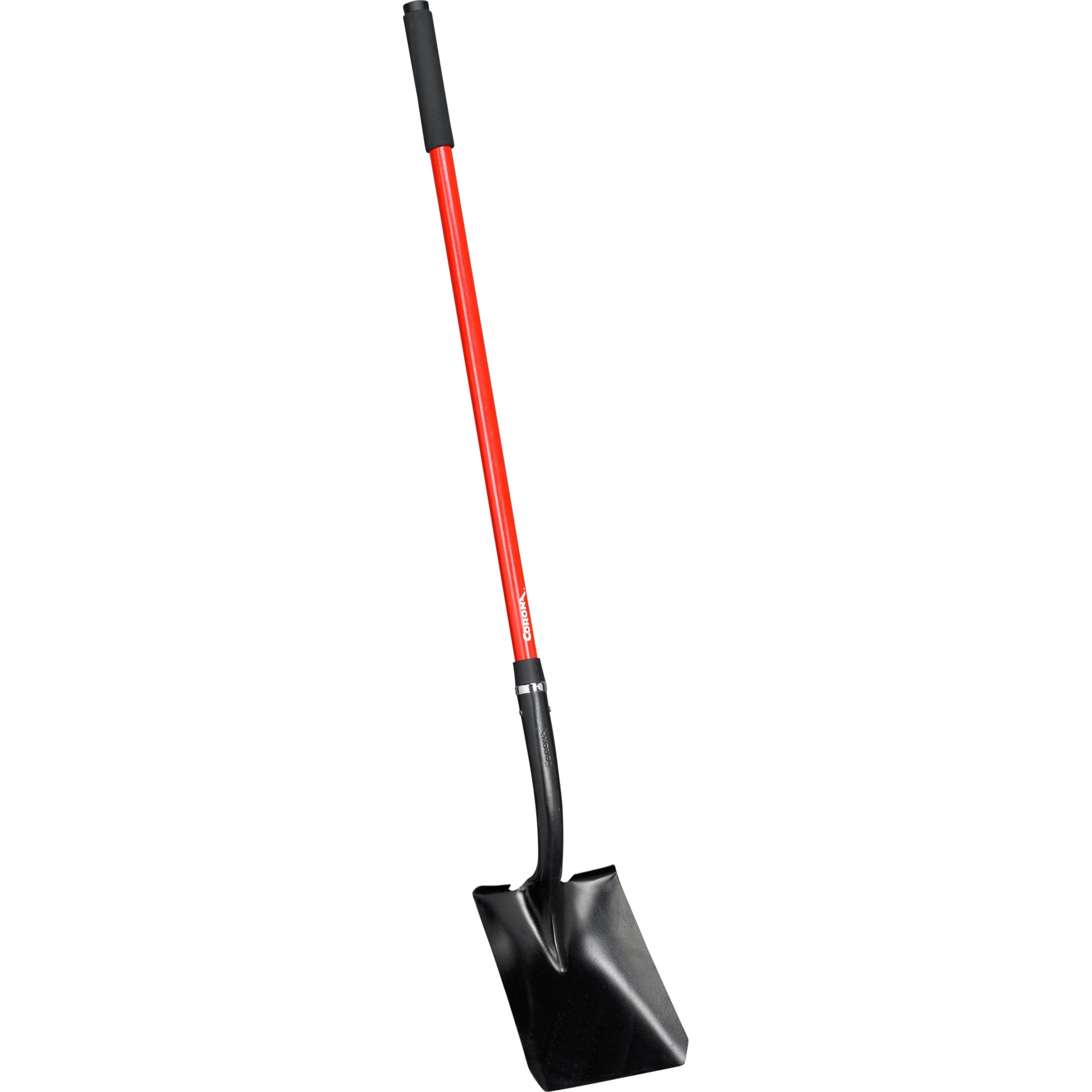 Square Point Shovel, 15-Gauge, 12. in Head, 48 in. Fiberglass Handle