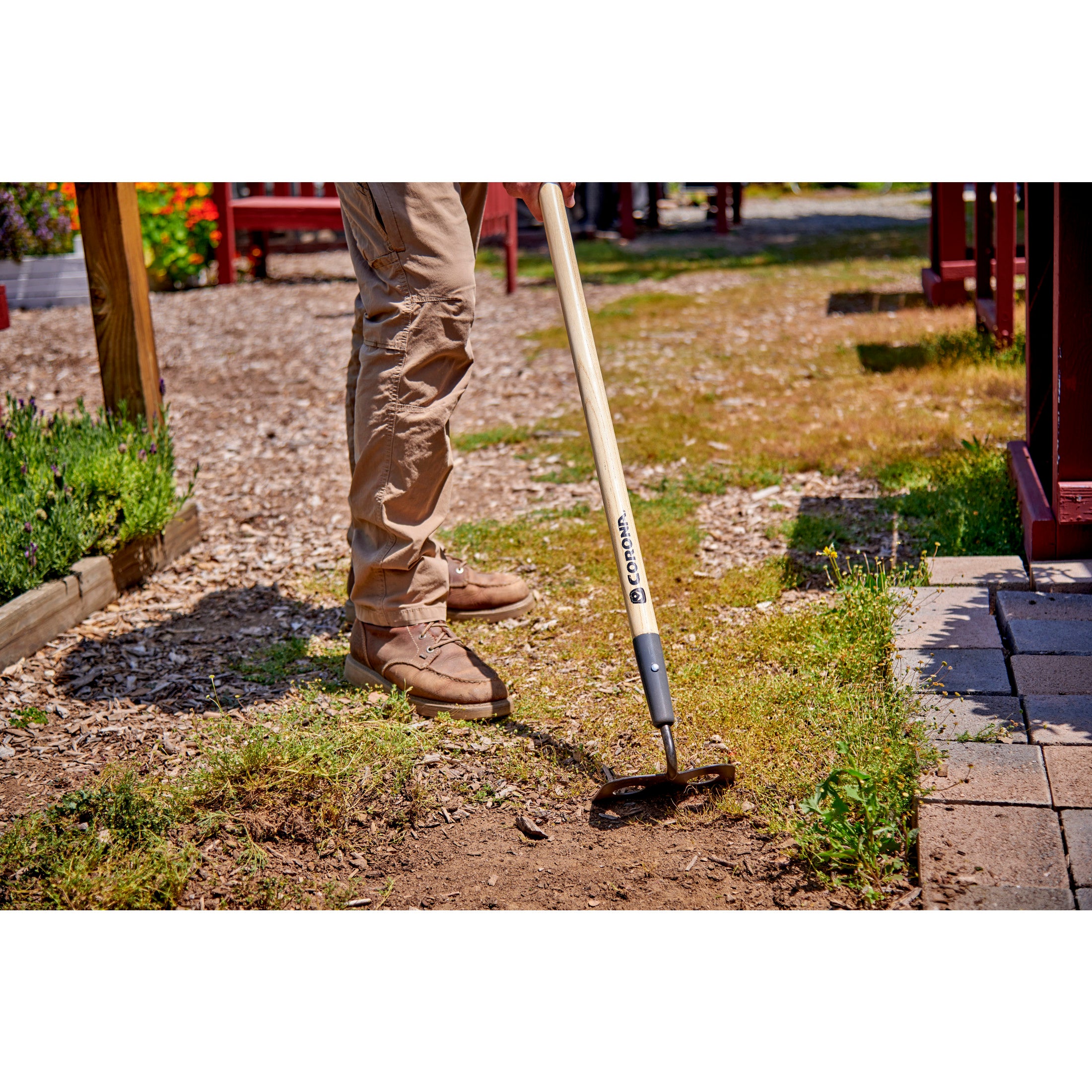 Forged Hardwood Handle Mortar Hoe, 7 in.