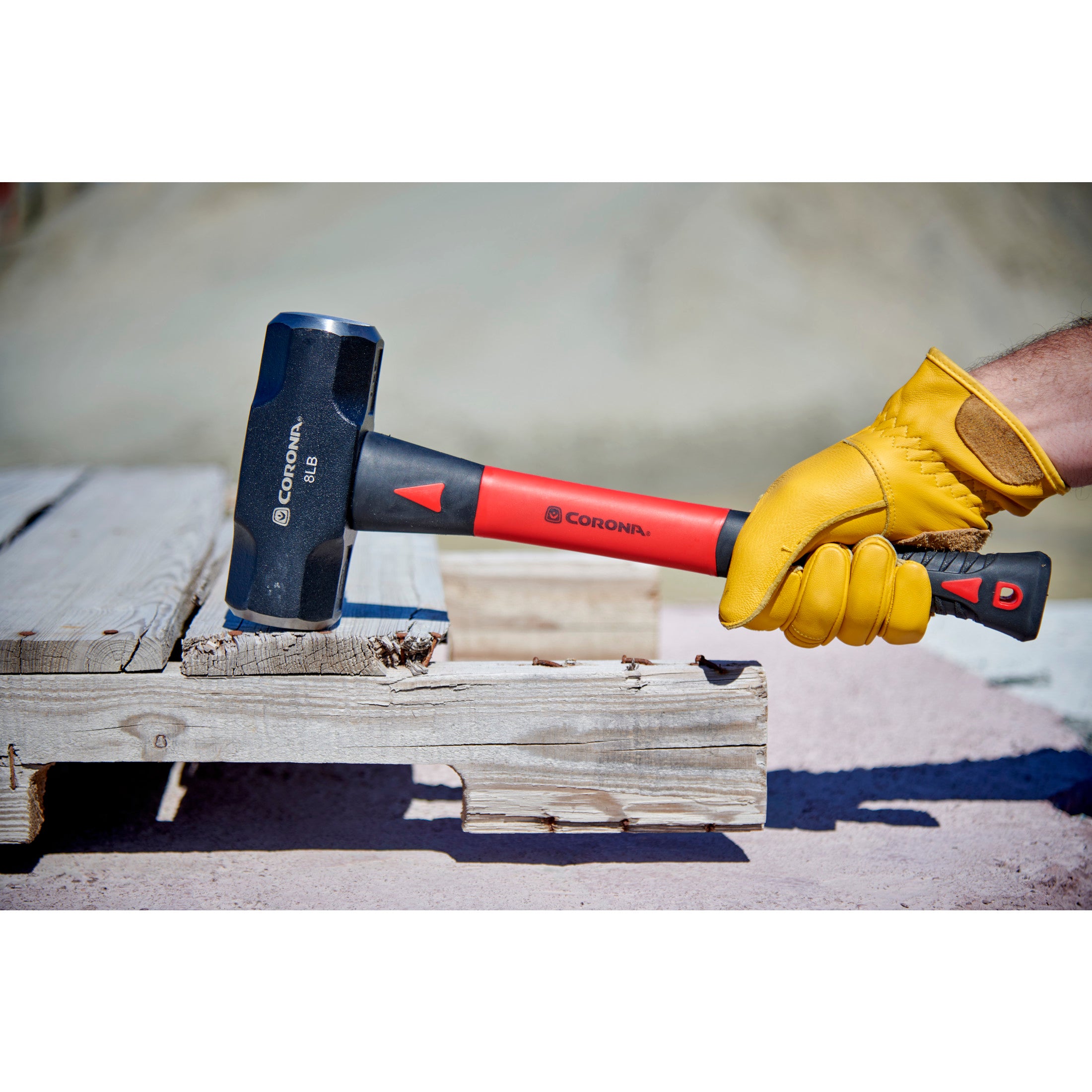 Short Handle Sledge Hammer, 8 lb. Head, 16 in. Solid-Core