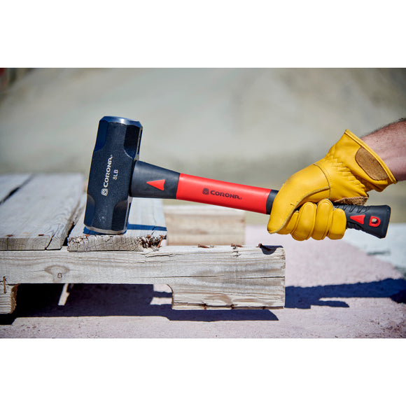 Short Handle Sledge Hammer, 8 lb. Head, 16 in. Solid-Core Fiberglass Handle