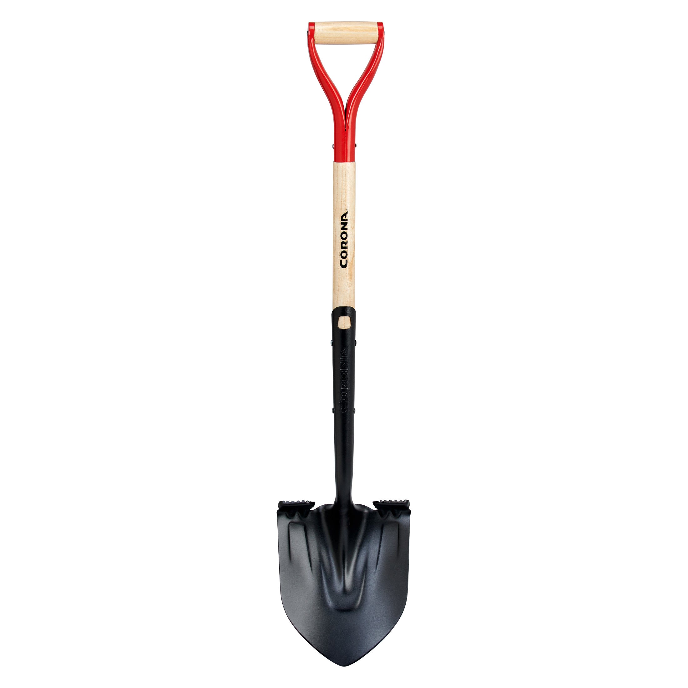 Boron Steel 14-Gauge Round Point Shovel, D Grip Hardwood Handle