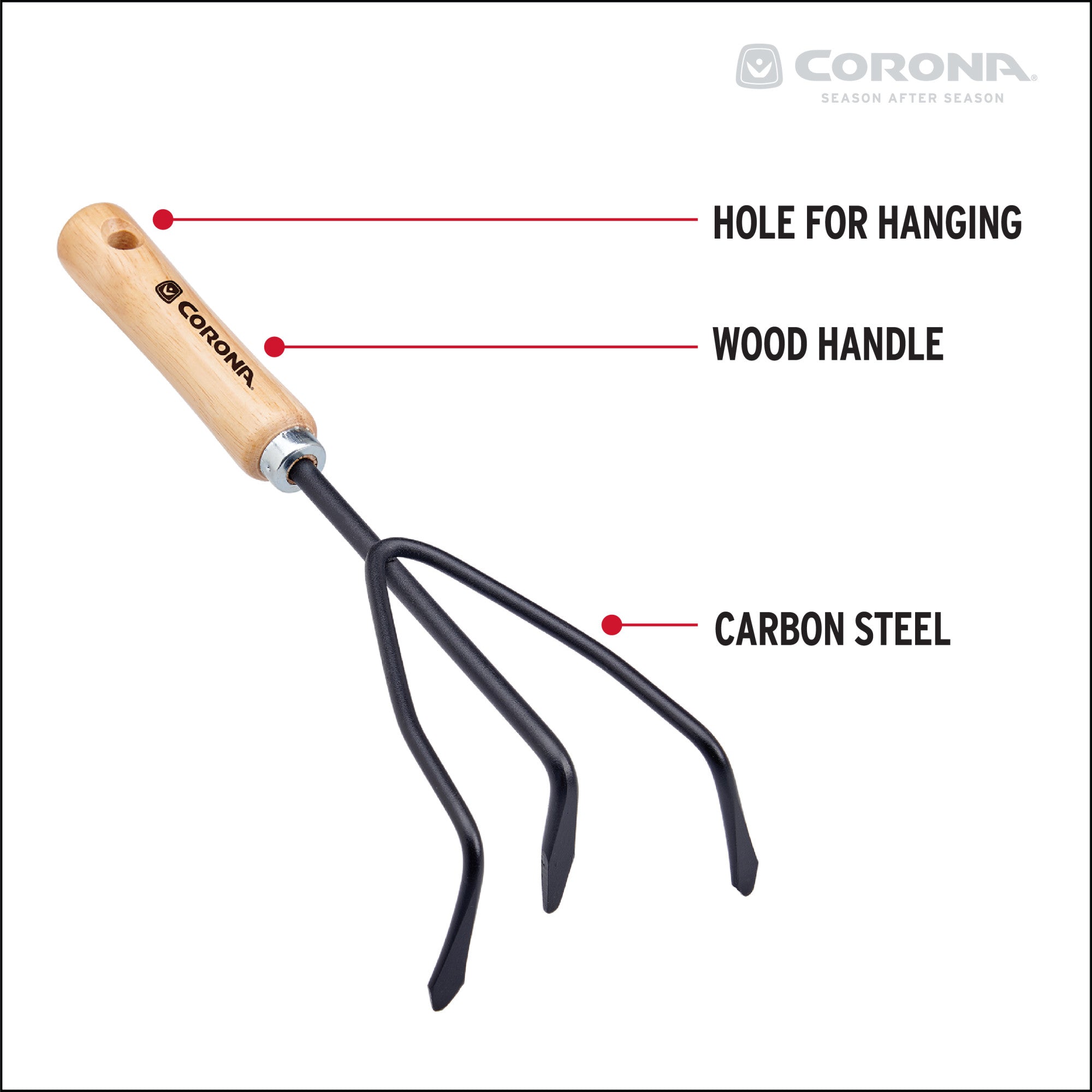 Classic Wooden Handle Cultivator