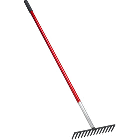 Level Head Rake, 14 in. Head, 14 Tines, Aluminum Handle