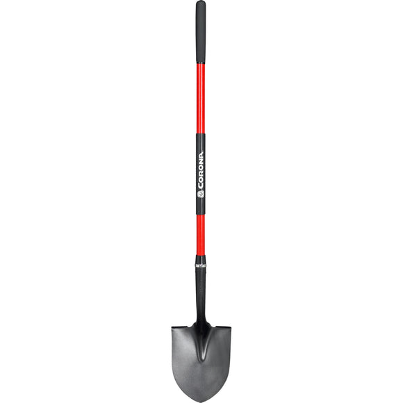 Round Point, 14-Gauge Shovel, 12 in. Head, 48 in. Fiberglass Handle