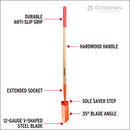 12-Gauge Trench Shovel, 35 Degree, 4 in., Hardwood Handle Poly Grip-7