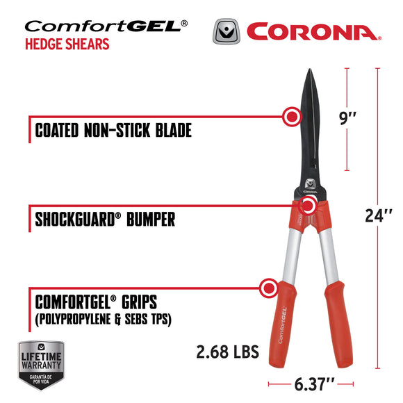 ComfortGEL® Hedge Shears, 9 in. Blades, 13 in. Handles