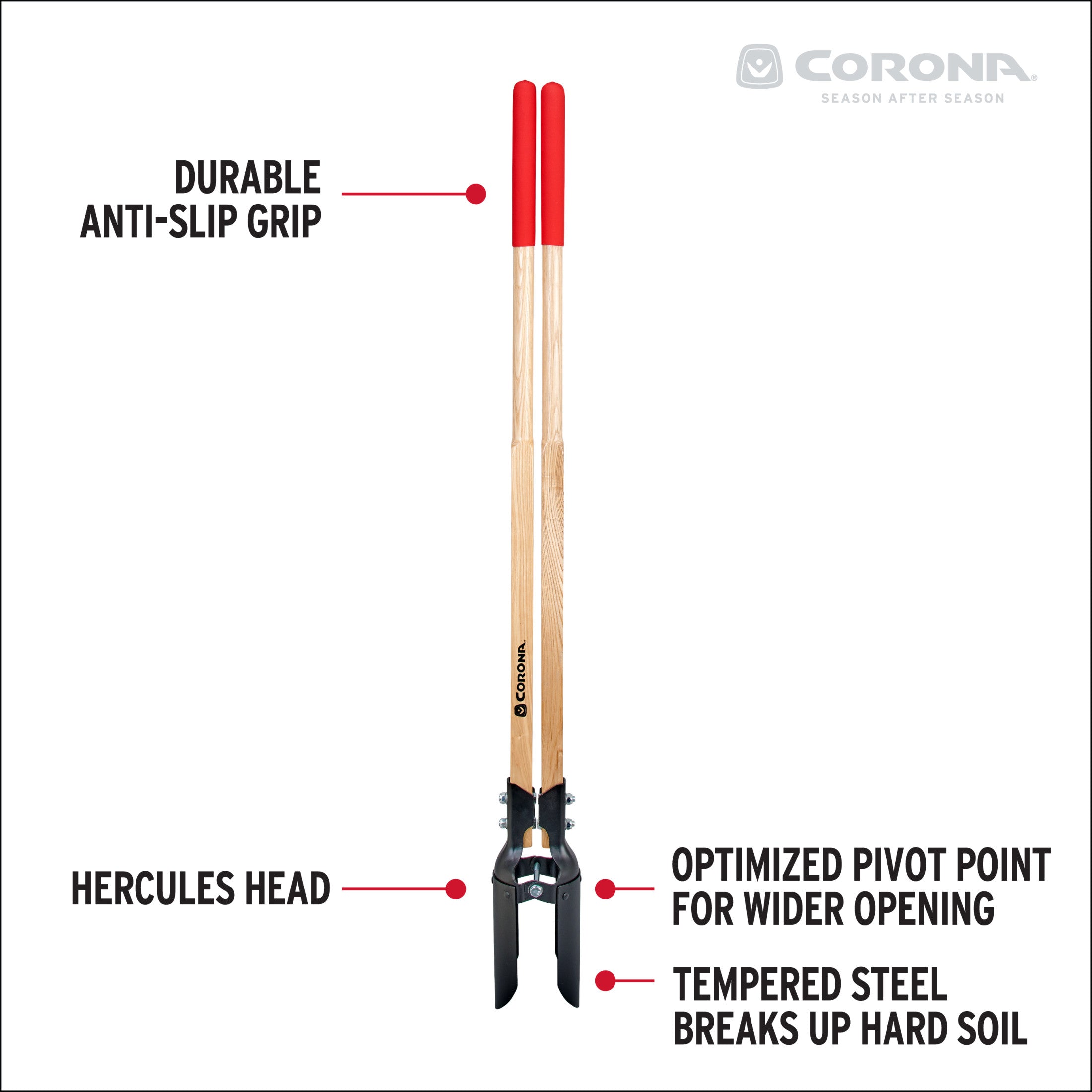 Hercules Post Hole Digger, 11-Gauge Steel, Hardwood Handles