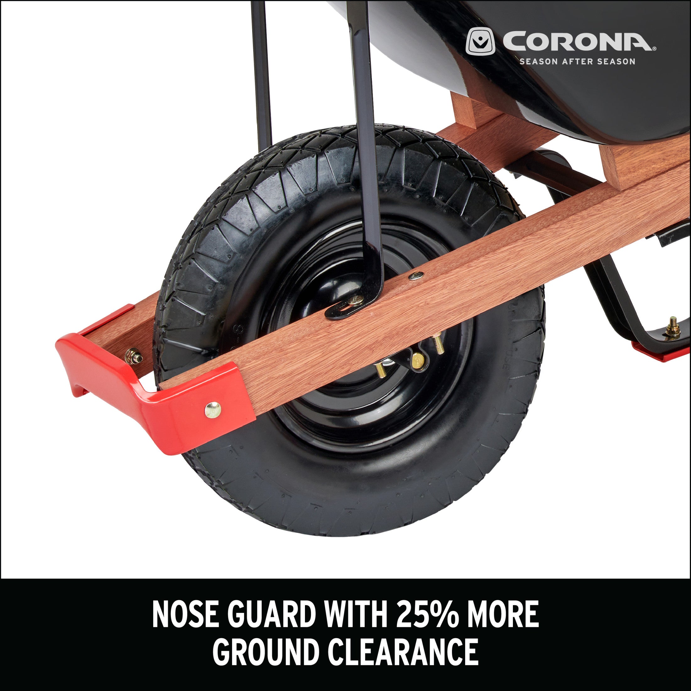 6 Cu. Ft. Professional Steel Wheelbarrow, Wood Handles, Pneumatic Tire