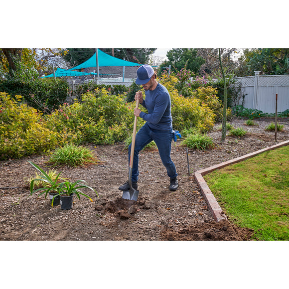 Round Point Shovel, 14-Gauge, 12 in. Head, 48 in. Wood Handle