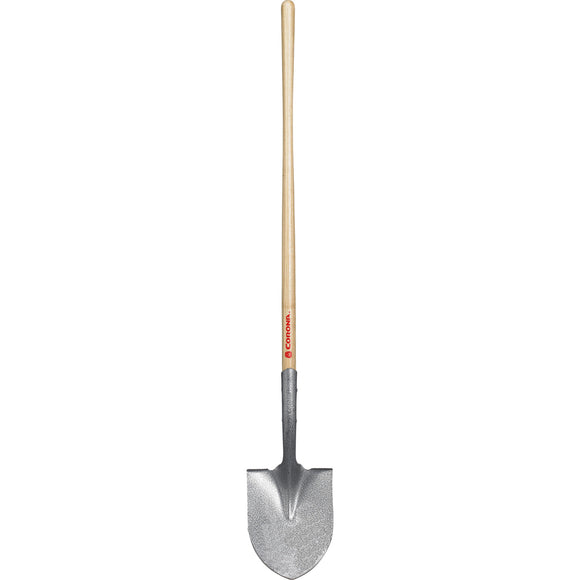 Round Point Shovel, 14-Gauge, 12 in. Head, 48 in. Wood Handle