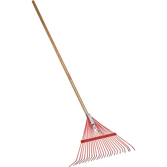 Spring Brace Rake, 24 in. Head, 24 Tines, Hardwood Handle