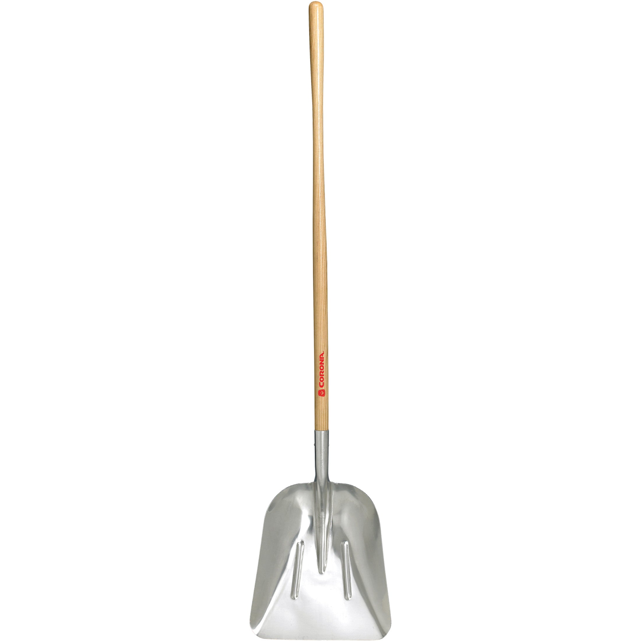 #10 Aluminum Western Scoop Shovel, Long Wood Handle 48 in.