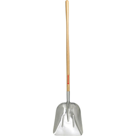 #10 Aluminum Western Scoop Shovel, Long Wood Handle 48 in.