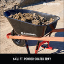 6 Cu. Ft. Professional Steel Wheelbarrow, Wood Handles, Flat-Free Tire-10