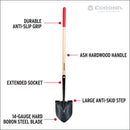 Boron Steel 14-Gauge Round Point Shovel, Hardwood Handle-7