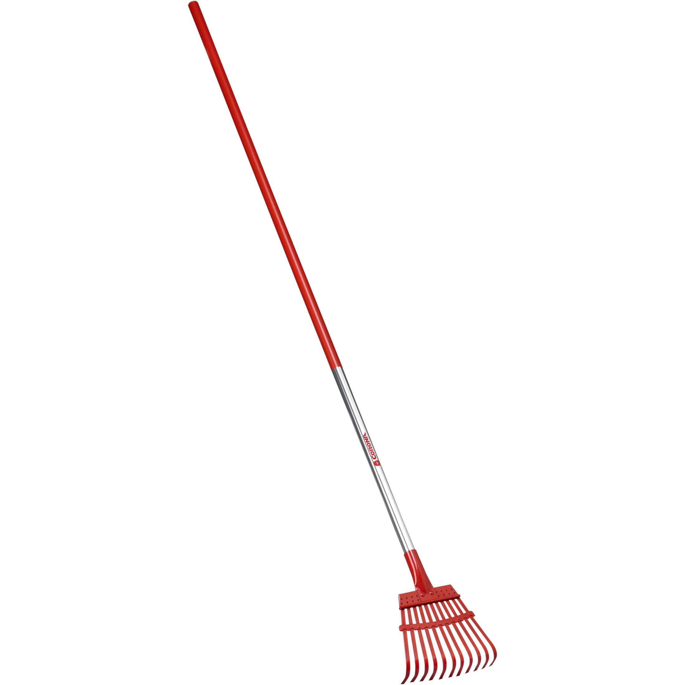 Fixed Tine Shrub Rake, 8 in. Head, 11 Tines, Aluminum Handle