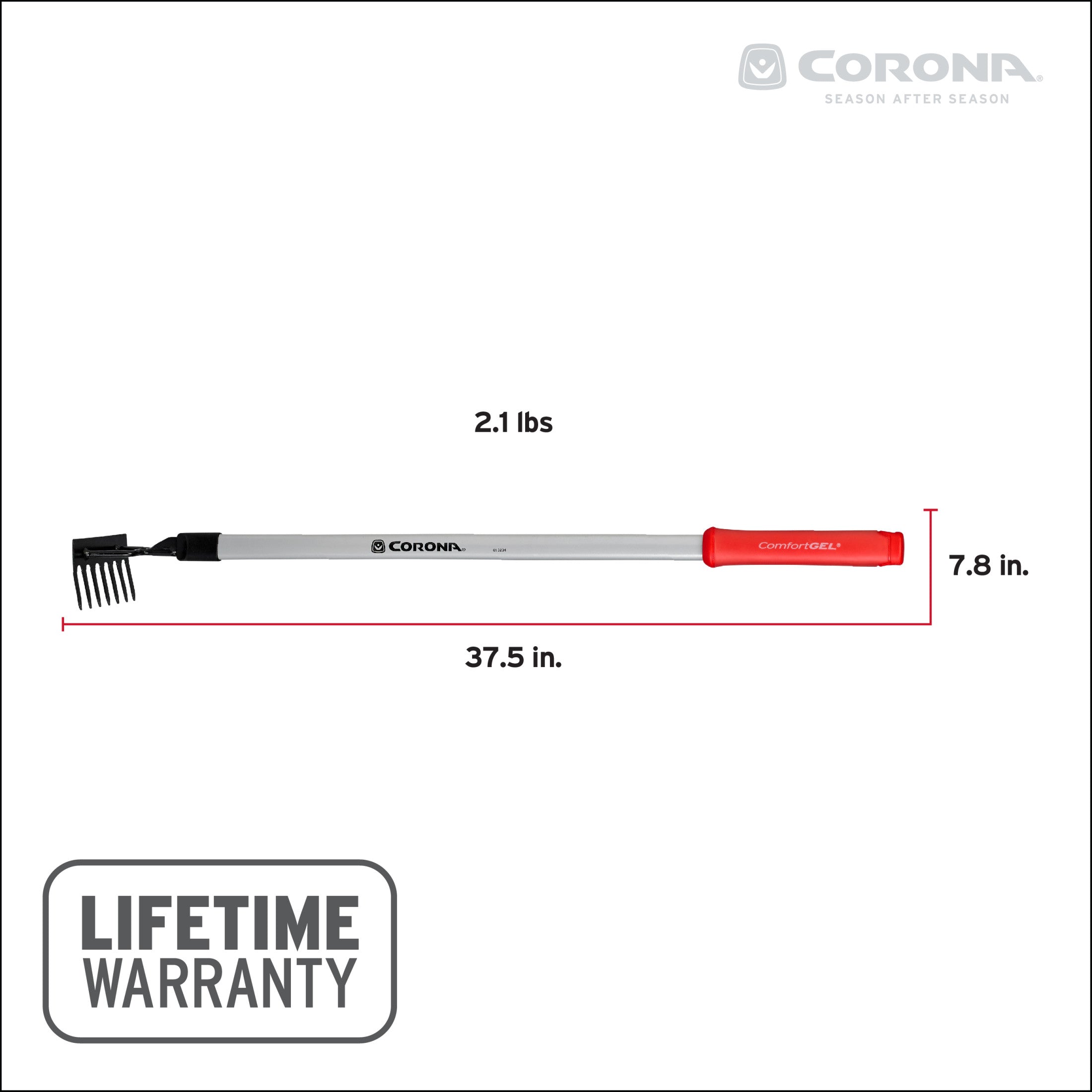 Extended Reach 7-Tine Rake with ComfortGEL® Grip