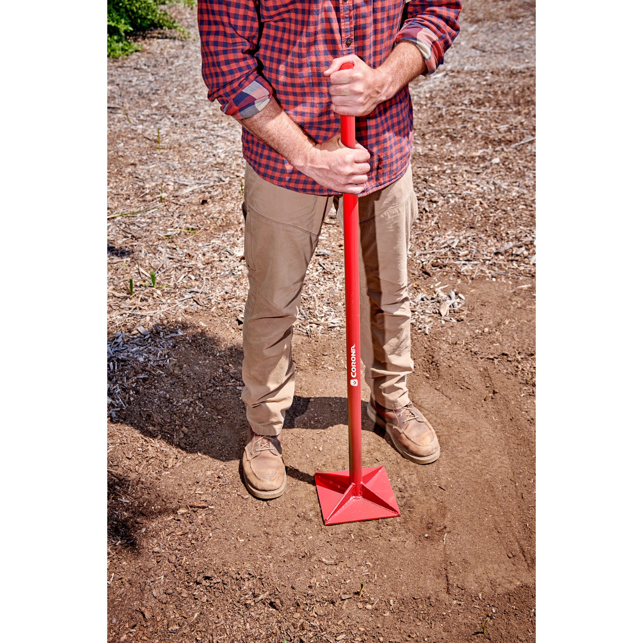 All-Steel Dirt Tamp, 3-1/2 in. x 12 in., 58 in. Steel Handle