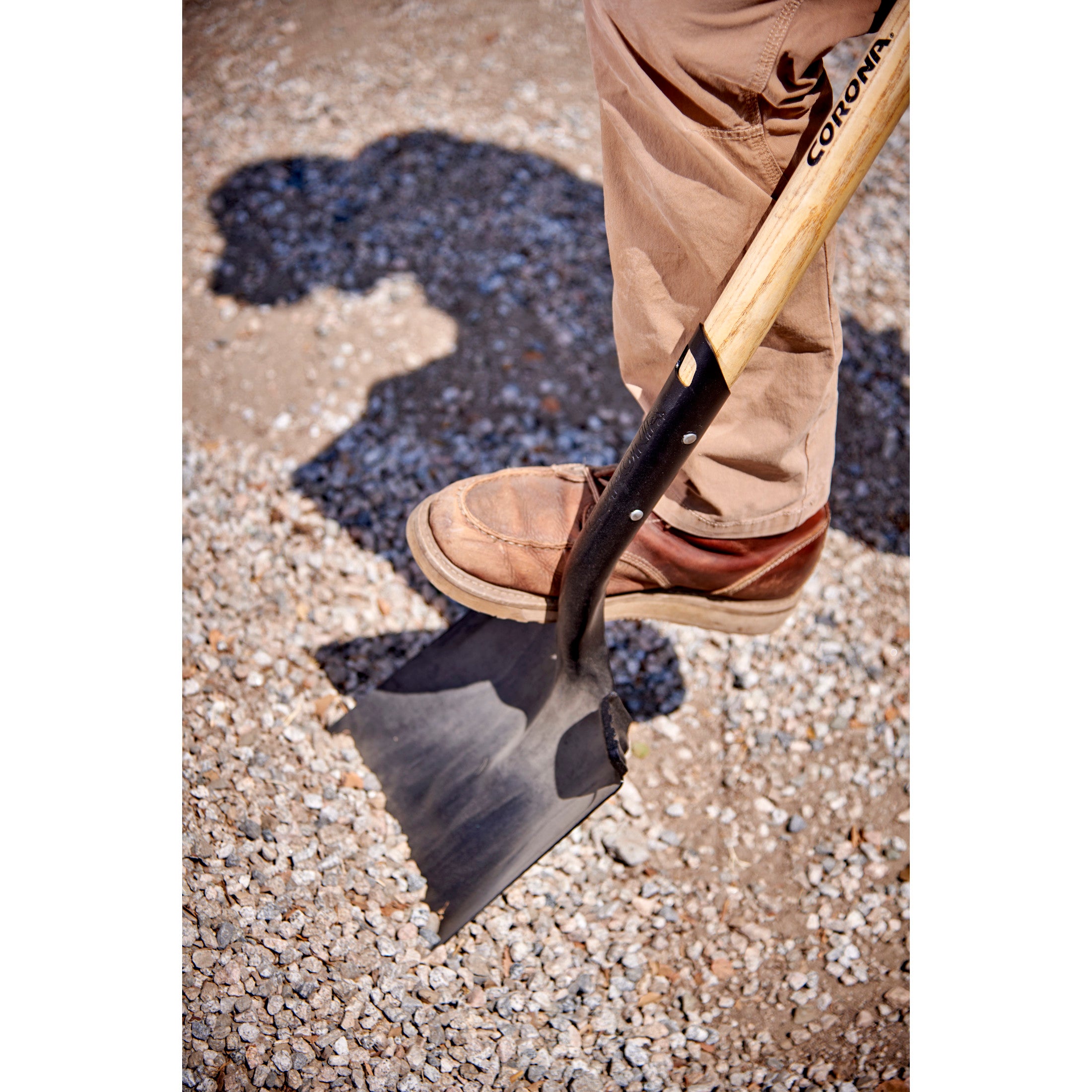 Boron Steel 14-Gauge Square Point Shovel, D Grip Hardwood Handle