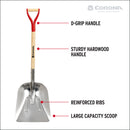 #10 Aluminum Western Scoop Hardwood Handle, D Grip Shovel-6