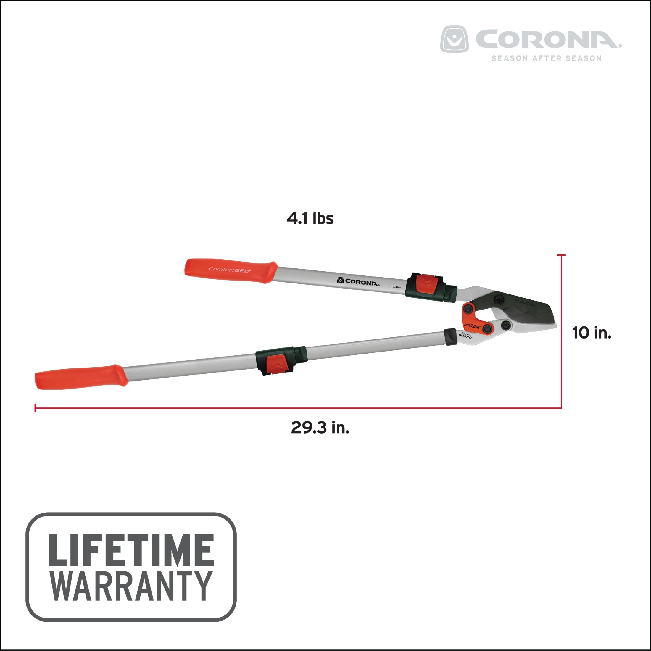 Extendable DualLINK Bypass Lopper, 29-1/2 in. to 37-1/2 in., 1-1/2 in. Cut Capacity